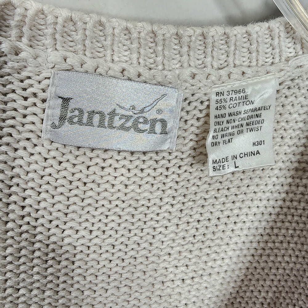 Vintage Jantzen Floral Embroidered‎ Cardigan Sweater Large - Picture 8 of 12